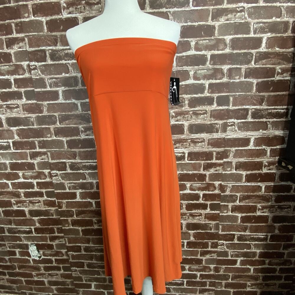 Studio 1940 Convertible Dress Skirt Womens Large Stretch Pull On Orange